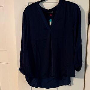 Vince Camuto Deep Blue V-Neck Blouse